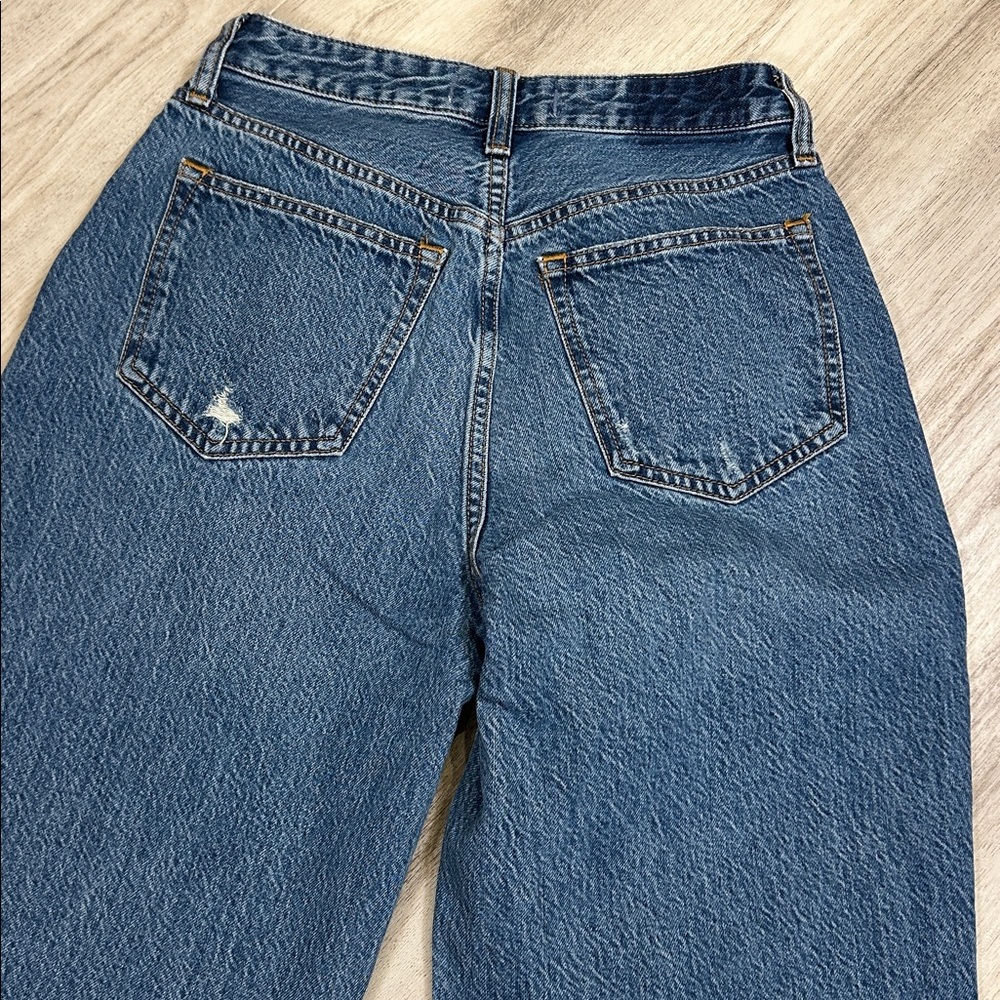 Abercrombie & Fitch Curve Love Denim | The Loose High Rise Raw Hem Jeans | Sz 2L - Picture 4 of 9